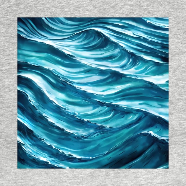 Hyperrealistic blue ocean waves by Crestern